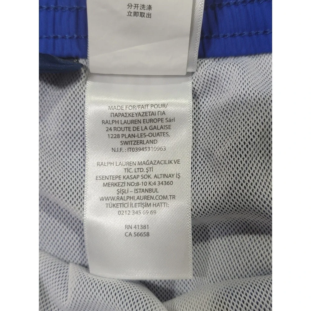Polo Ralph Lauren Mens Blue Swim Trunks Mesh Lined Drawstring Shorts Size Large